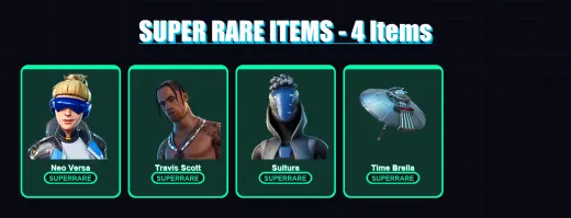 [PC/XBOX] | Neo Versa | Travis Scott | Sultura | Ronin | Fade | 160 skin | 174 pickaxe | 107 emote | 113 glider | Lv2138