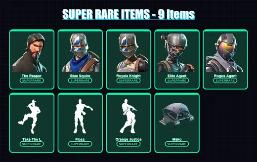 [PC/XBOX/PSN] | The Reaper | Blue Squire | Royale Knight | Elite Agent | Rogue Agent | 35 skin | 32 pickaxe | 40 emote | 38 glider | Lv526