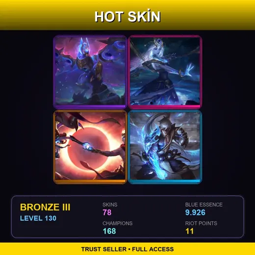SG | PROJECT: Ashe | Cosmic Flight Anivia | Star Guardian Lux | Cosmic Lux | 78 Skin | 168 Champ | Bronze III | Lv130