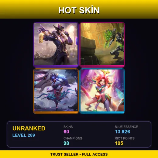 LAN | Victorious Twisted Fate | Hextech Singed | Spirit Blossom Kindred | Star Guardian Neeko | 60 Skin | 98 Champ | Lv289