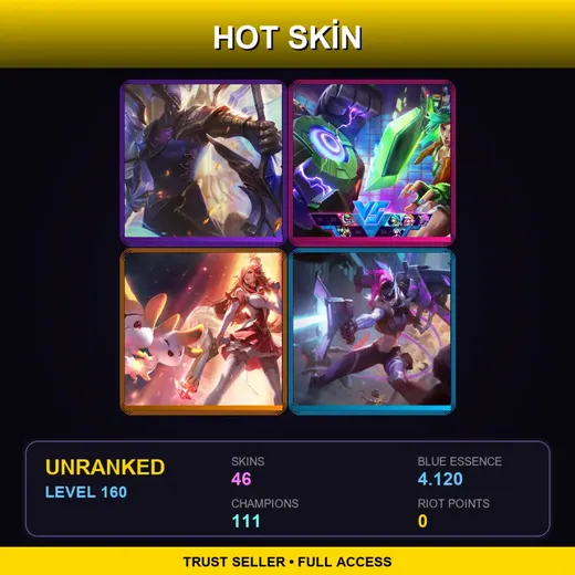 SG | Victorious Aatrox | Star Guardian Miss Fortune | PROJECT: Jinx | Arcade Riven | 46 Skin | 111 Champ | Lv160