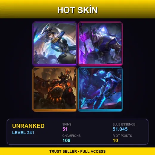 EUNE | Spirit Blossom Yorick | Pulsefire Fiora | High Noon Urgot | PROJECT: Ashe | 51 Skin | 109 Champ | Lv241 — Orbeeanna