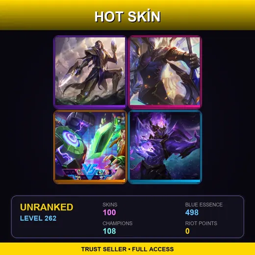 SG | Victorious Lucian | Victorious Aatrox | Arcade Riven | Dark Star Jarvan IV | 100 Skin | 108 Champ | Lv262