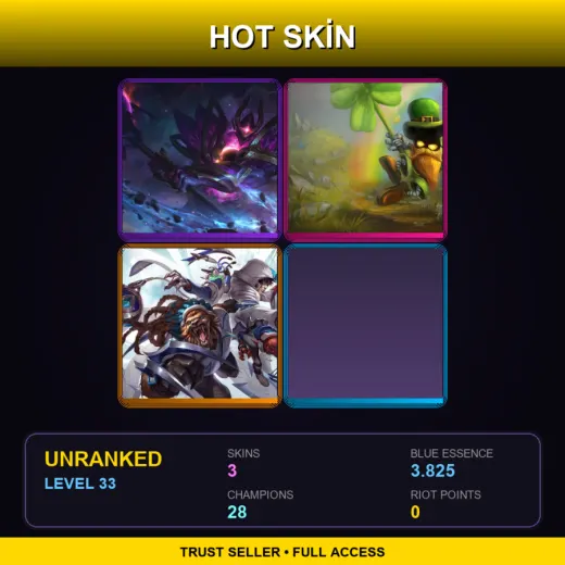 EUNE | Dark Star Mordekaiser | Leprechaun Veigar | SSW Talon | 3 Skin | 28 Champ | Lv33
