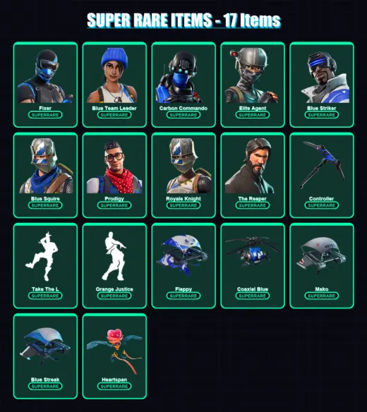 [PS4/PS5/PC] | Fixer | Blue Team Leader | Carbon Commando | Elite Agent | Blue Striker | 55 skin | 62 pickaxe | 62 emote | 69 glider | Lv966