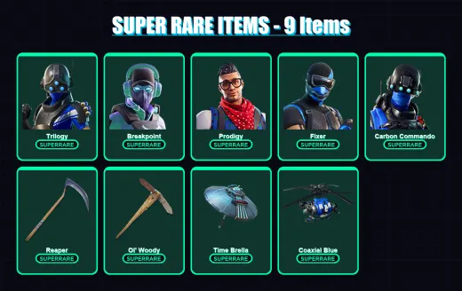 [PC/XBOX/PSN] | Trilogy | Breakpoint | Prodigy | Fixer | Carbon Commando | 120 skin | 104 pickaxe | 97 emote | 83 glider | Lv1007