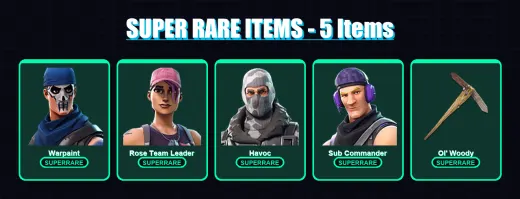 [PC] | Warpaint | Rose Team Leader | Havoc | Sub Commander | Rust Lord | 7 skin | 6 pickaxe | 5 emote | 6 glider | Lv56