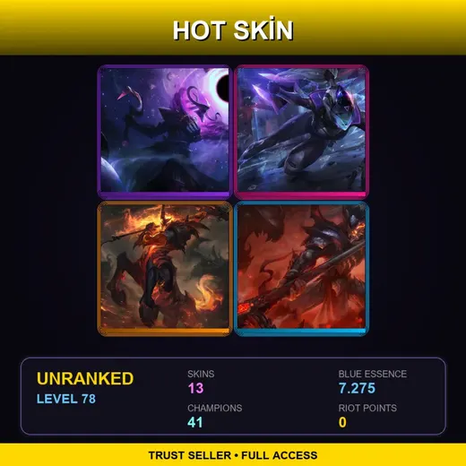 TR | Dark Star Thresh | PROJECT: Vayne | High Noon Hecarim | Dragonslayer Xin Zhao | 13 Skin | 41 Champ | Lv78