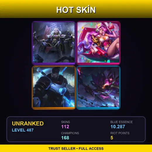 LAS | Victorious Sejuani | Battle Academia Ezreal | Dark Star Mordekaiser | Spirit Blossom Thresh | 112 Skin | 168 Champ | Lv487 — Warmonger Sion
