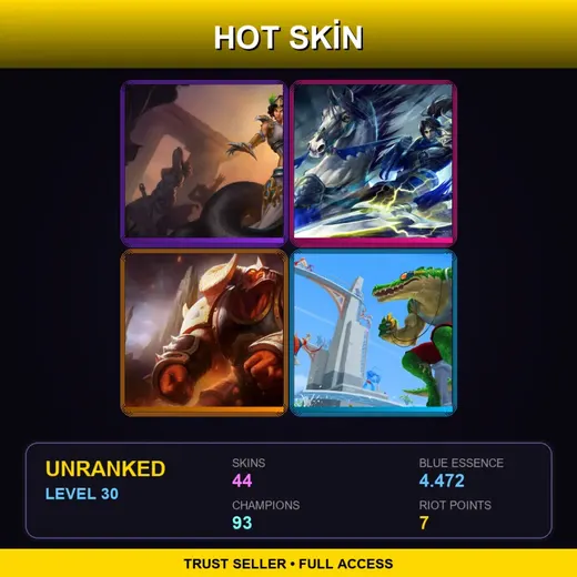 EUNE | Mythic Cassiopeia | Warring Kingdoms Xin Zhao | Infernal Alistar | Pool Party Renekton | 44 Skin | 93 Champ | Lv30 — Mythic Cassiopeia