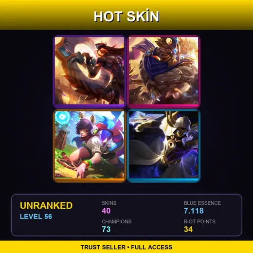 EUW | Victorious Sivir | Victorious Maokai | Cosmic Reaver Kassadin | Dark Star Shaco | 40 Skin | 73 Champ | Lv56