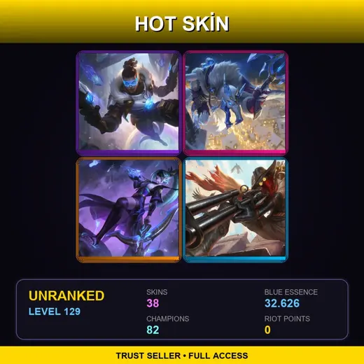 LAN | Spirit Blossom Vayne | High Noon Jhin | High Noon Lucian | Pulsefire Lucian | 38 Skin | 82 Champ | Lv129