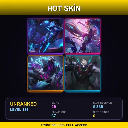 LAN | PROJECT: Ashe | Star Guardian Zoe | Elderwood Rek'Sai | Dragon Knight Mordekaiser | 29 Skin | 67 Champ | Lv186 — Odyssey Sivir