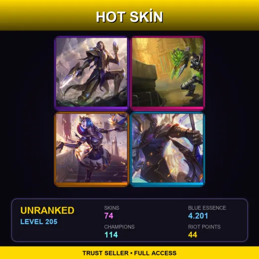 BR | Victorious Lucian | Hextech Singed | Victorious Orianna | Victorious Aatrox | 74 Skin | 114 Champ | Lv205