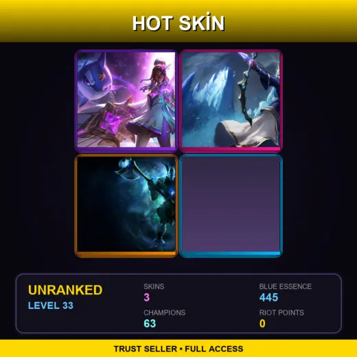 EUW | Star Guardian Senna | Queen Ashe | Galactic Nasus | 3 Skin | 63 Champ | Lv33