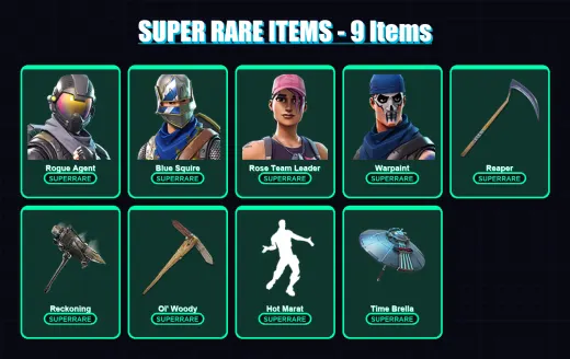 [PC/XBOX/PSN] | Rogue Agent | Blue Squire | Rose Team Leader | Warpaint | Ragnarok | 81 skin | 107 pickaxe | 86 emote | 95 glider | Lv1426