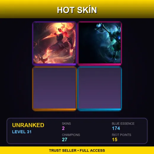 EUNE | Infernal Akali | Galactic Nasus | 2 Skin | 27 Champ | Lv31