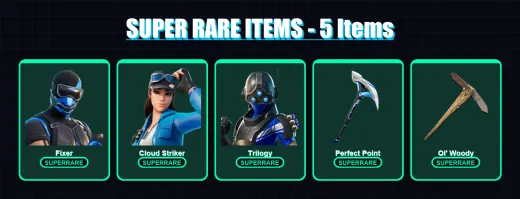 [PS4/PS5/PC] | Fixer | Cloud Striker | Trilogy | Blackheart | Fade | 40 skin | 76 pickaxe | 80 emote | 63 glider | Lv1115