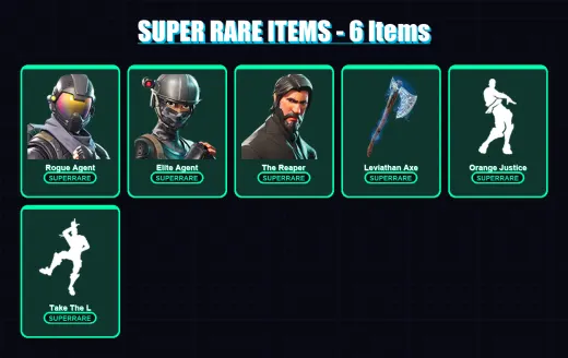 [PC/XBOX/PSN] | Rogue Agent | Elite Agent | The Reaper | Omega | Carbide | 26 skin | 20 pickaxe | 43 emote | 36 glider | Lv692