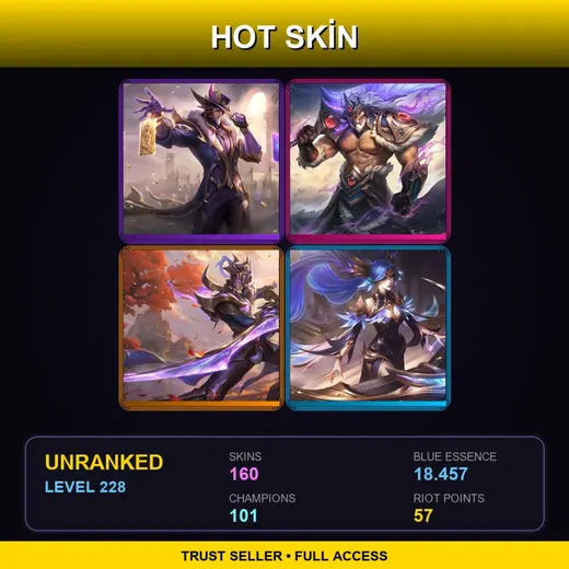 LAS | Victorious Twisted Fate | Victorious Tryndamere | Victorious Master Yi | Victorious Sona | 160 Skin | 101 Champ | Lv228