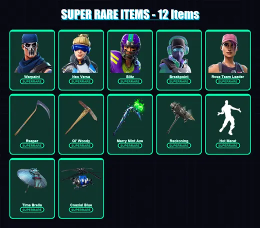 [PC/XBOX/PSN] | Warpaint | Neo Versa | Blitz | Breakpoint | Rose Team Leader | 139 skin | 116 pickaxe | 151 emote | 100 glider | Lv1123