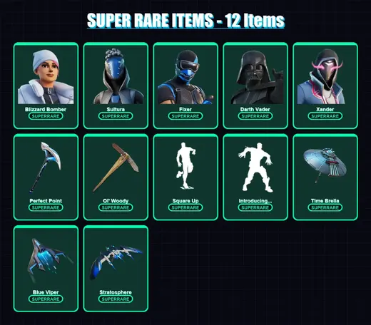 [PS4/PS5/XBOX/PC] | Blizzard Bomber | Sultura | Fixer | Darth Vader | Xander | 104 skin | 135 pickaxe | 102 emote | 98 glider | Lv1949