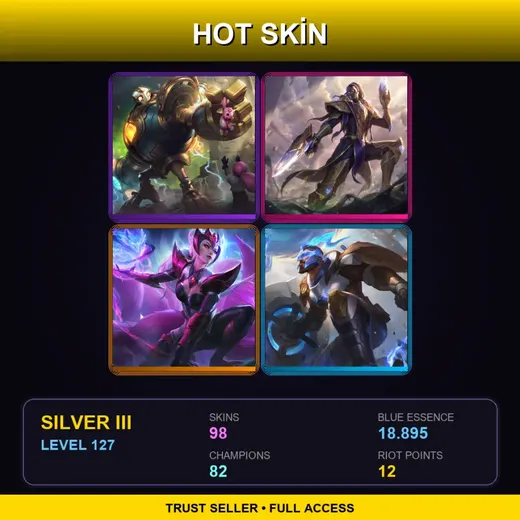 SG | Victorious Blitzcrank | Victorious Lucian | Challenger Ahri | Dark Star Karma | 98 Skin | 82 Champ | Silver III | Lv127