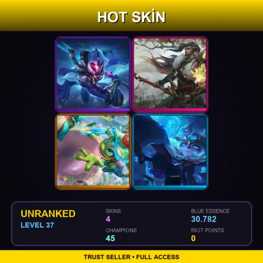 LAN | Cosmic Blade Master Yi | Truth Dragon Yasuo | Rain Shepherd Fizz | Stargazer Vex | 4 Skin | 45 Champ | Lv37