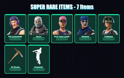 [PC] | Sub Commander | Havoc | Rose Team Leader | Warpaint | Trailblazer | 15 skin | 18 pickaxe | 21 emote | 19 glider | Lv192 — Game account