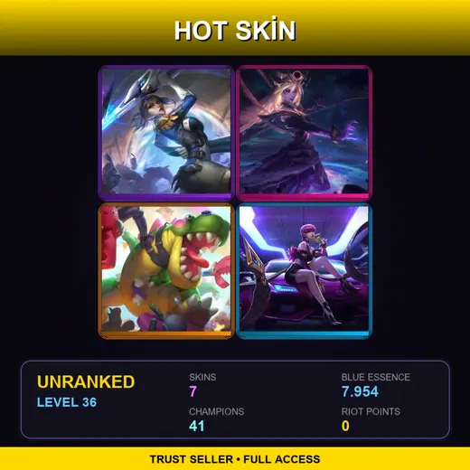BR | Pulsefire Fiora | Dark Cosmic Lux | Toy Terror Cho'Gath | K/DA Evelynn | 7 Skin | 41 Champ | Lv36 — K Da Evelynn