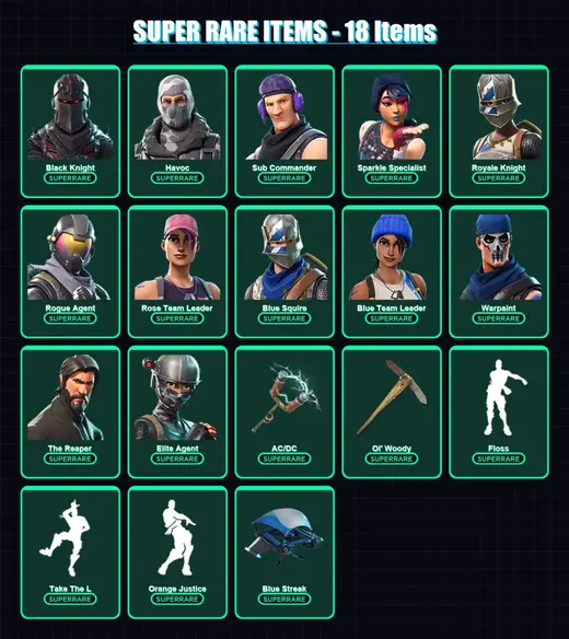 [PC/XBOX] | Black Knight | Havoc | Sub Commander | Sparkle Specialist | Royale Knight | 31 skin | 20 pickaxe | 32 emote | 28 glider | Lv336