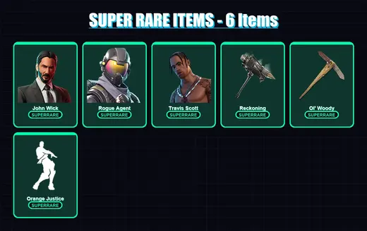 [PC/XBOX/PSN] | John Wick | Rogue Agent | Travis Scott | Ronin | Son Goku | 200 skin | 187 pickaxe | 155 emote | 133 glider | Lv1569