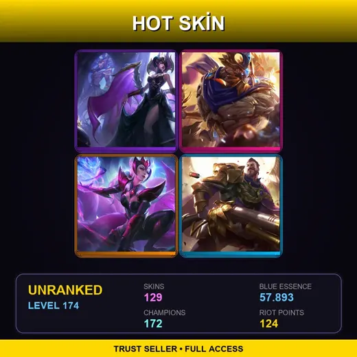 VN | Victorious Morgana | Victorious Maokai | Challenger Ahri | Victorious Graves | 129 Skin | 172 Champ | Lv174