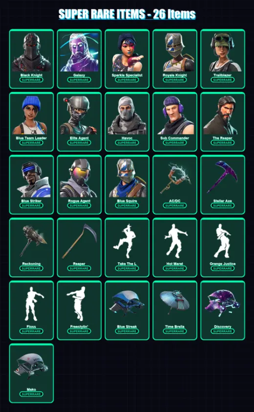 [PC/XBOX/PSN] | Black Knight | Galaxy | Sparkle Specialist | Royale Knight | Trailblazer | 87 skin | 47 pickaxe | 70 emote | 56 glider | Lv743