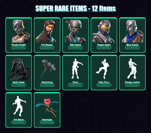 [PC/PSN] | Royale Knight | The Reaper | Elite Agent | Rogue Agent | Blue Squire | 117 skin | 132 pickaxe | 113 emote | 143 glider | Lv1732