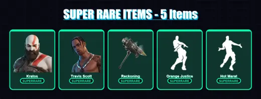 [PS4/PS5/XBOX/PC] | Kratos | Travis Scott | Drift | Midas | The Prisoner | 89 skin | 69 pickaxe | 80 emote | 72 glider | Lv1325