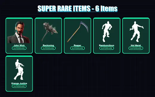 [PS4/PS5/XBOX/PC] | John Wick | Vendetta | Calamity | Fusion | Kymera | 199 skin | 262 pickaxe | 253 emote | 236 glider | Lv4427