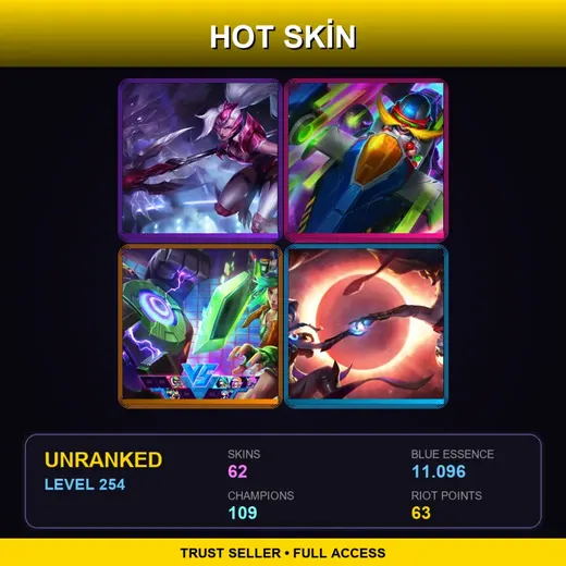 LAS | Challenger Nidalee | Star Guardian Ekko | Blood Moon Katarina | Arcade Corki | 62 Skin | 109 Champ | Lv254 — Star Guardian Ekko