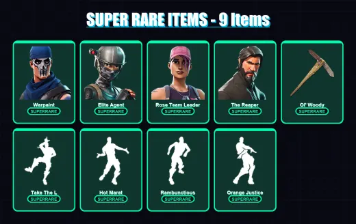 [PC/XBOX/PSN] | Warpaint | Elite Agent | Rose Team Leader | The Reaper | Omega | 22 skin | 21 pickaxe | 27 emote | 26 glider | Lv364