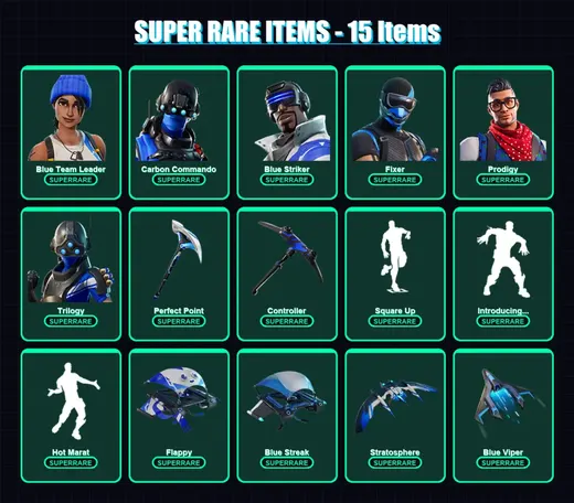 [PS4/PS5/XBOX/PC] | Blue Team Leader | Carbon Commando | Blue Striker | Fixer | Prodigy | 24 skin | 53 pickaxe | 44 emote | 48 glider | Lv748 — Game account