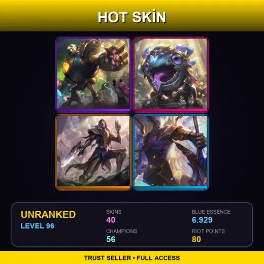 LAS | Victorious Blitzcrank | Victorious Kog'Maw | Victorious Lucian | Victorious Aatrox | 40 Skin | 56 Champ | Lv96