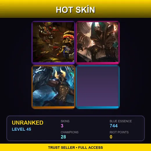 TR | Piltover Customs Heimerdinger | Risen Fiddlesticks | Perseus Pantheon | 3 Skin | 28 Champ | Lv45 — Risen Fiddlesticks
