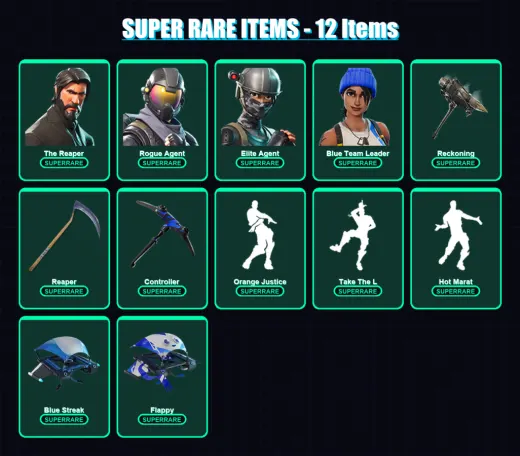 [PS4/PS5/XBOX/PC] | The Reaper | Rogue Agent | Elite Agent | Blue Team Leader | Joey | 142 skin | 125 pickaxe | 130 emote | 114 glider | Lv1814