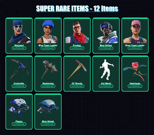 [PC/XBOX] | Warpaint | Blue Team Leader | Prodigy | Blue Striker | Rose Team Leader | 25 skin | 23 pickaxe | 25 emote | 36 glider | Lv300 — Game account