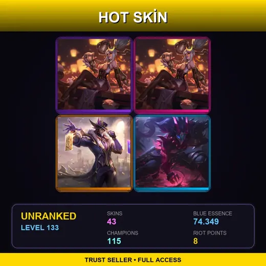 EUW | Prestige Firecracker Vayne (2022) | Prestige Firecracker Vayne | Victorious Twisted Fate | Blood Moon Tryndamere | 43 Skin | 115 Champ | Lv133