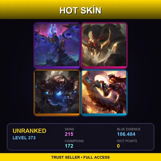 VN | Conqueror Alistar | Hextech Galio | Victorious Sivir | Hextech Janna | 215 Skin | 172 Champ | Lv373 — Worldbreaker Malzahar