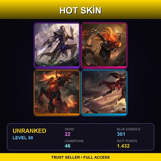 TR | Victorious Lucian | High Noon Katarina | High Noon Hecarim | High Noon Yasuo | 22 Skin | 46 Champ | Lv50
