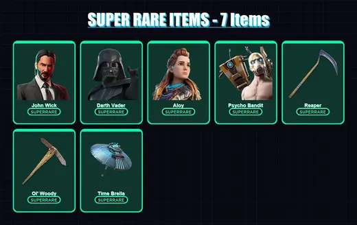 [PS4/PS5/PC] | John Wick | Darth Vader | Aloy | Psycho Bandit | Midas Rex | 458 skin | 483 pickaxe | 328 emote | 283 glider | Lv6309