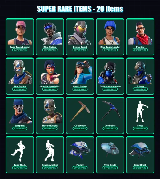 [PS4/PS5/XBOX/PC] | Rose Team Leader | Blue Striker | Rogue Agent | 117 skin | Lv3678