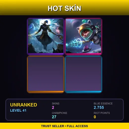 LAN | Odyssey Kayn | Astronaut Teemo | 2 Skin | 27 Champ | Lv41